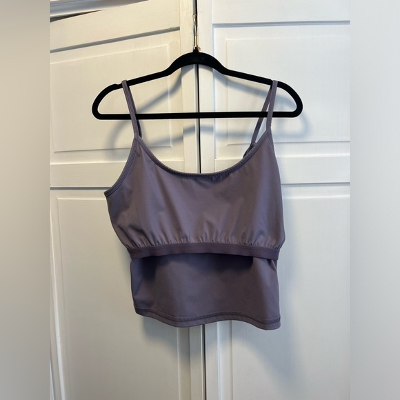 Everlane Purple The Preform Cami With Shelf Bra Crop Top Size Women’s XL - Picture 4 of 8